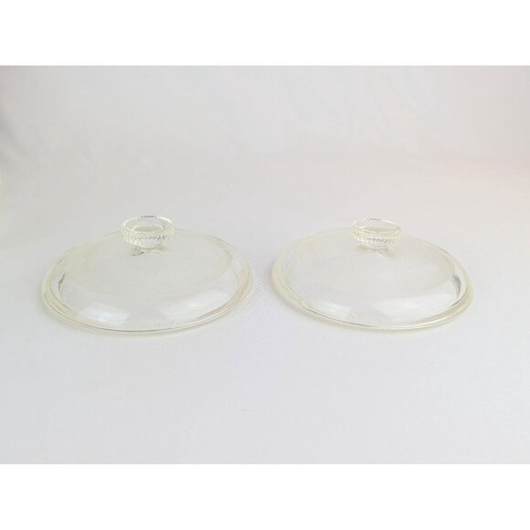 Set of 2 Datom Clear Glass Casseroles with Lids AS IS Single-Serve MCM Bakeware - Picture 4 of 8